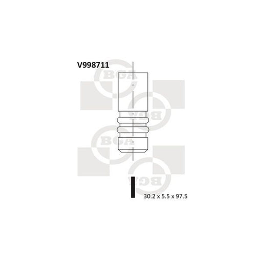 BGA Engine Exhaust Valve 30mm Head V998711
