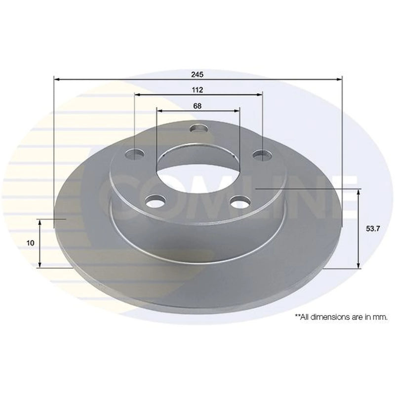 Comline 2 x Solid Rear Brake Discs ADC4015