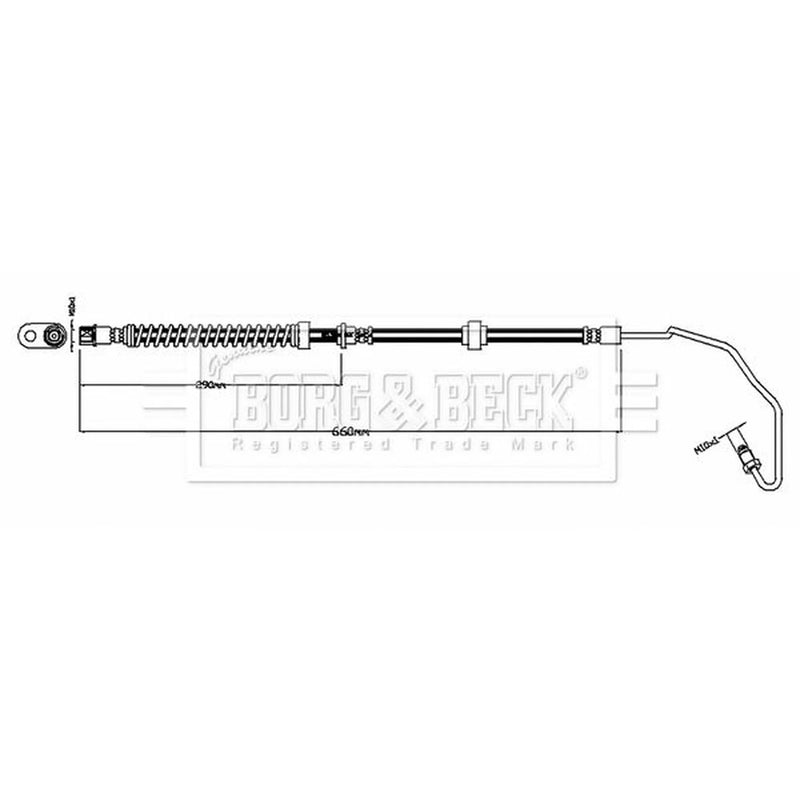 Borg & Beck Brake Hydraulic Hose Line Rear Right BBH8803