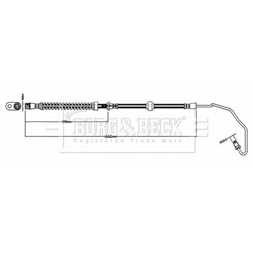 Borg & Beck Brake Hydraulic Hose Line Rear Right BBH8803