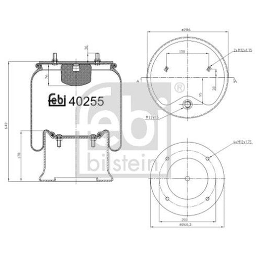 Febi Air Suspension Bellow 286mm 40255