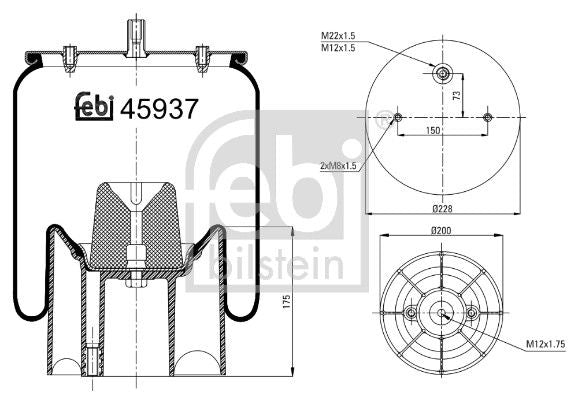 Febi Air Suspension Bellow 200mm