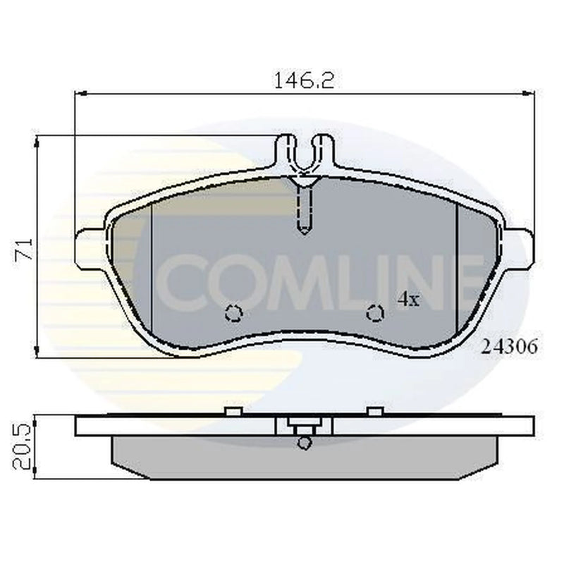 Comline 4 x Front Brake Pad Set CBP01786