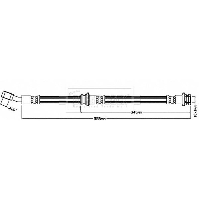 Borg & Beck Brake Hydraulic Hose Line Front Left BBH8142