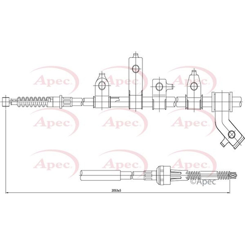 Apec Handbrake Cable Left Rear CAB1539