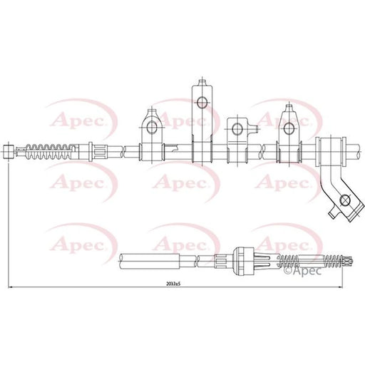 Apec Handbrake Cable Left Rear CAB1539