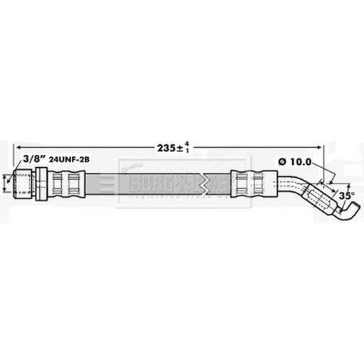 Borg & Beck Brake Hydraulic Hose Line Rear Left BBH7235