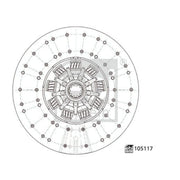 Febi Clutch Friction Disc Plate 395mm 18 Splines 105117