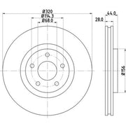 DON 2 x Internally Vented Front Brake Discs PCD13232
