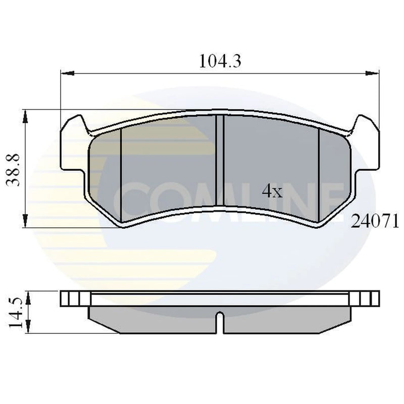 Comline 4 x Rear Brake Pad Set CBP01191