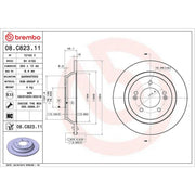 Brembo 2 x Solid Rear Brake Discs 08.C823.11