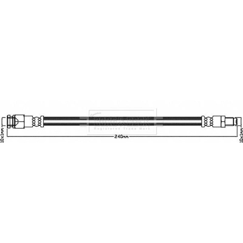 Borg & Beck Brake Hydraulic Hose Line Rear Left BBH8043