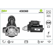 Valeo Starter Motor 12V 2.2kW 12 Teeth 438360