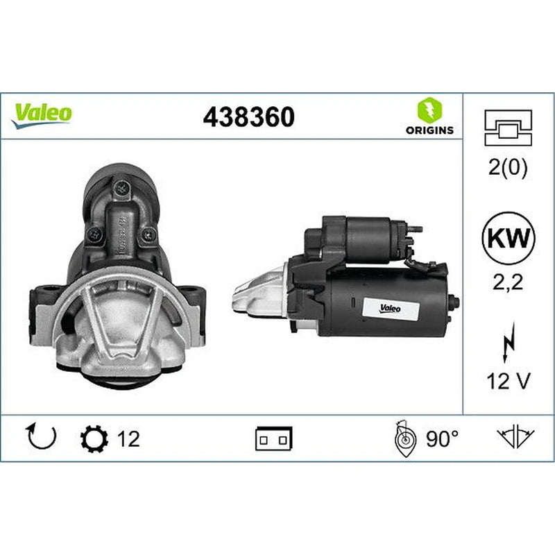 Valeo Starter Motor 12V 2.2kW 12 Teeth 438360