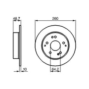 Bosch 2 x Solid Rear Brake Discs 0 986 479 225