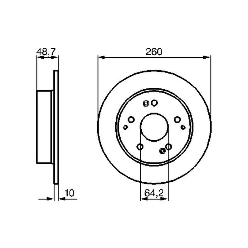 Bosch 2 x Solid Rear Brake Discs 0 986 479 225
