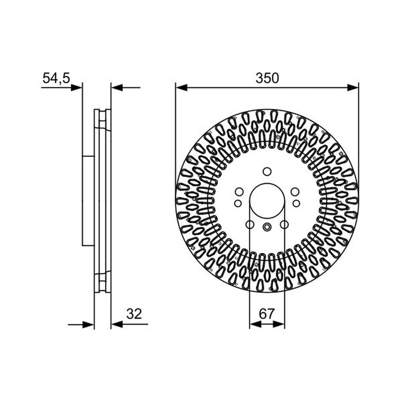 Bosch 2 x Vented Front Brake Discs 0 986 479 D09