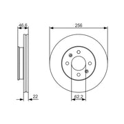 Bosch 2 x Vented Brake Discs 0 986 479 R77