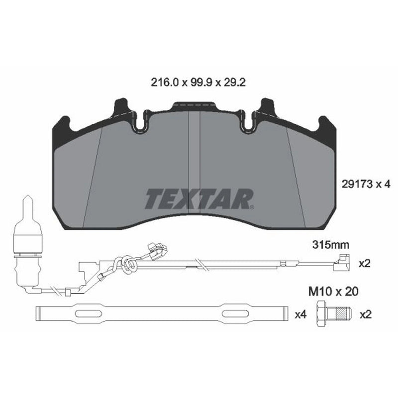 Textar Front Brake Pad Set 2917303