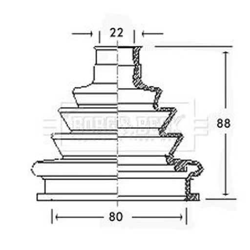 Borg & Beck Drive Shaft Bellow Kit Front Left BCB2219