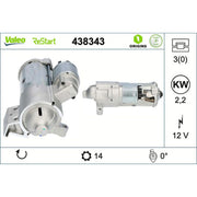 Valeo Starter Motor 12V 2.2kW 14 Teeth 438343