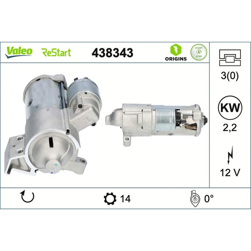 Valeo Starter Motor 12V 2.2kW 14 Teeth 438343