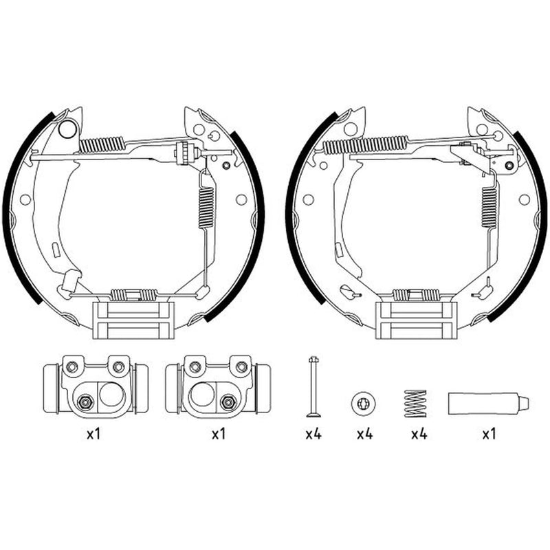 Mintex Brake Shoe Set Axle Kit MSP076