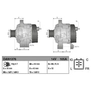 Denso Car Alternator 12V DAN1376