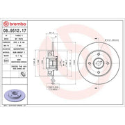 Brembo 2 x Solid Rear Brake Discs 08.9512.17