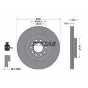 Textar 2 x Internally Vented Front Brake Discs 92154703