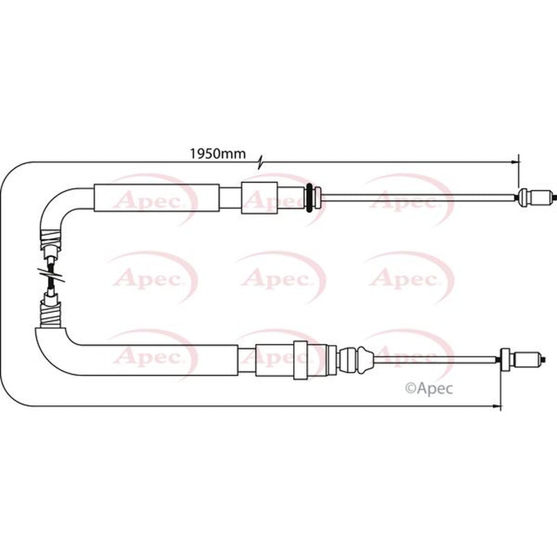 Apec Handbrake Cable Left Rear CAB1083