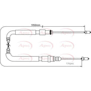 Apec Handbrake Cable Left Rear CAB1083