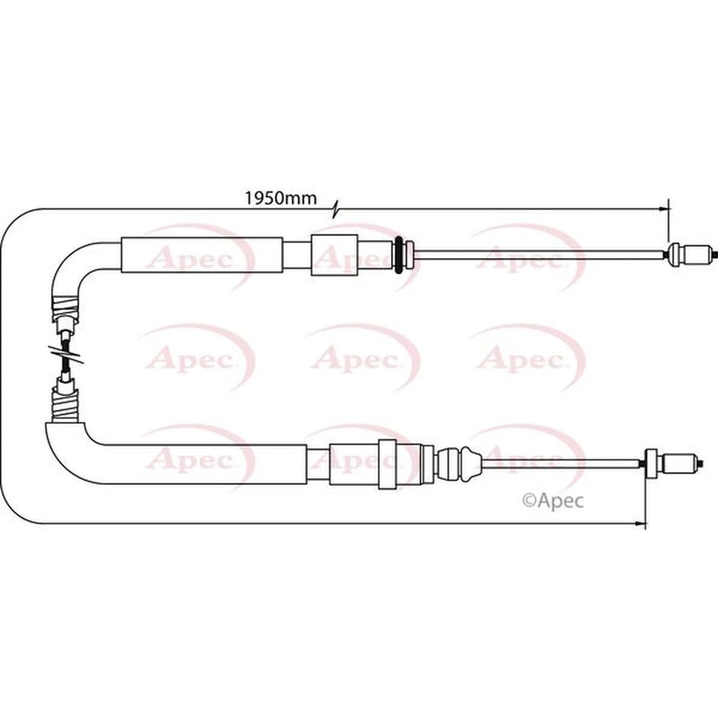Apec Handbrake Cable Left Rear CAB1083