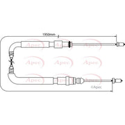 Apec Handbrake Cable Left Rear CAB1083