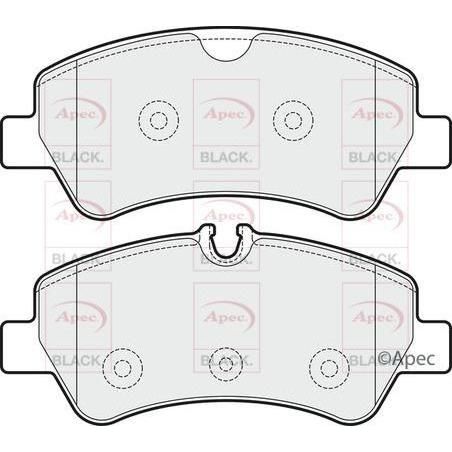 APEC Black Brake Pads (Rear) (R90) PAD1931B fits Ford Transit Custom Transit Tra Apec  - Town Parts