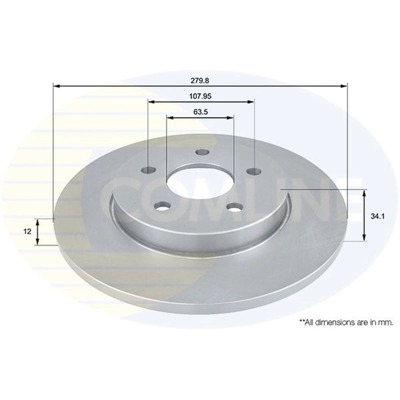 Comline 2 x Solid Rear Brake Discs ADC1219