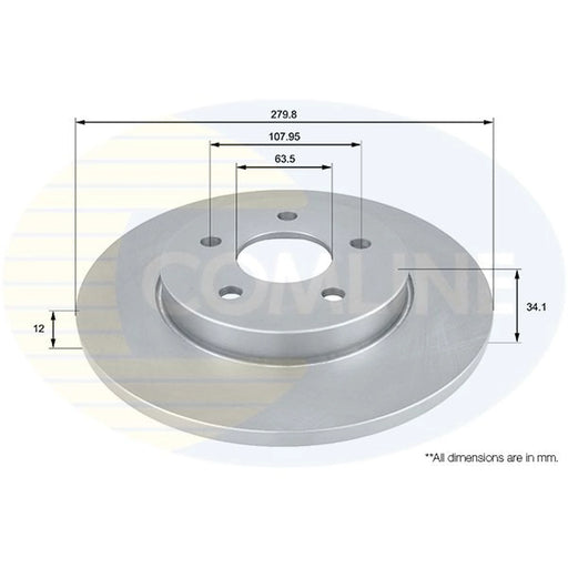 Comline 2 x Solid Rear Brake Discs ADC1219
