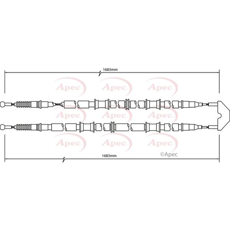 Apec Handbrake Cable Left Rear CAB1500