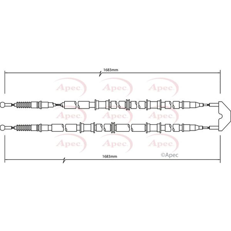 Apec Handbrake Cable Left Rear CAB1500