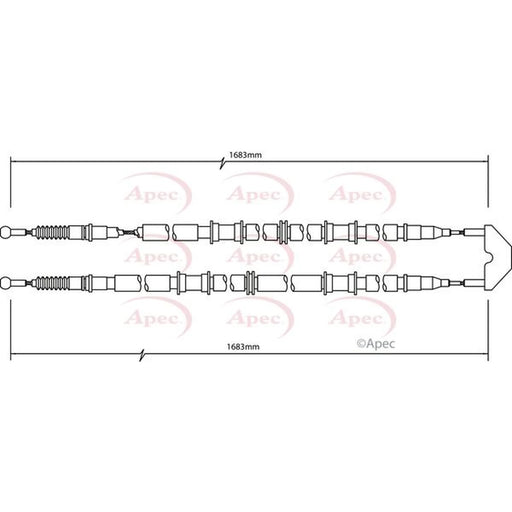 Apec Handbrake Cable Left Rear CAB1500