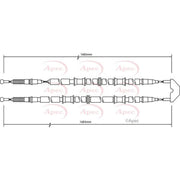 Apec Handbrake Cable Left Rear CAB1500