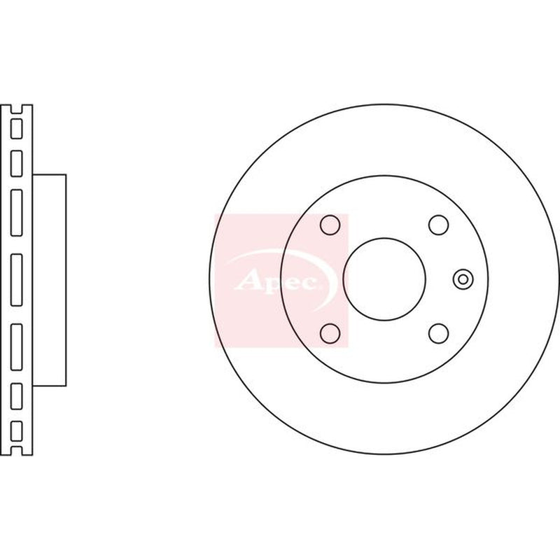 Apec 2 x Vented Front Brake Discs DSK2274