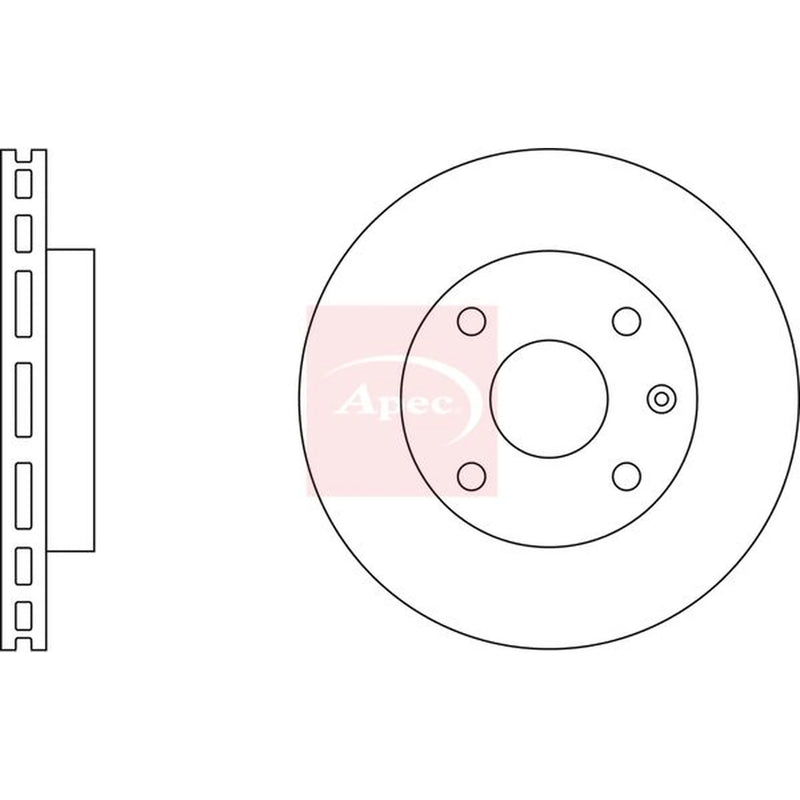 Apec 2 x Vented Front Brake Discs DSK2274