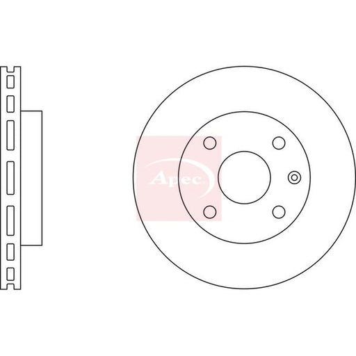 Apec 2 x Vented Front Brake Discs DSK2274