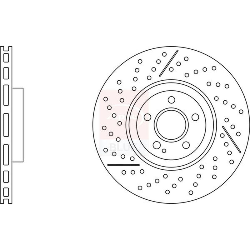 Apec 2 x Vented Front Brake Discs SDK7003