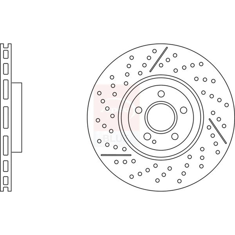 Apec 2 x Vented Front Brake Discs SDK7003