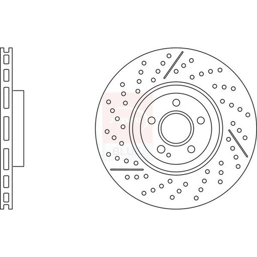 Apec 2 x Vented Front Brake Discs SDK7003