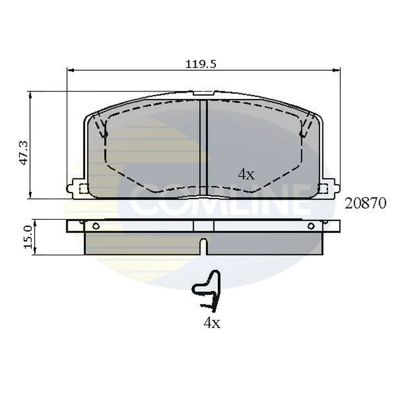 Comline 4 x Front Brake Pad Set CBP3163