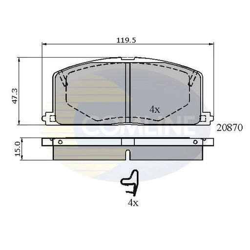 Comline 4 x Front Brake Pad Set CBP3163