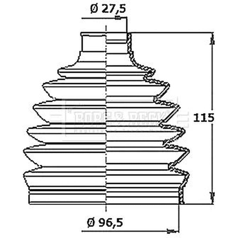 Borg & Beck Drive Shaft Bellow Kit Front Left Thermoplast BCB6411